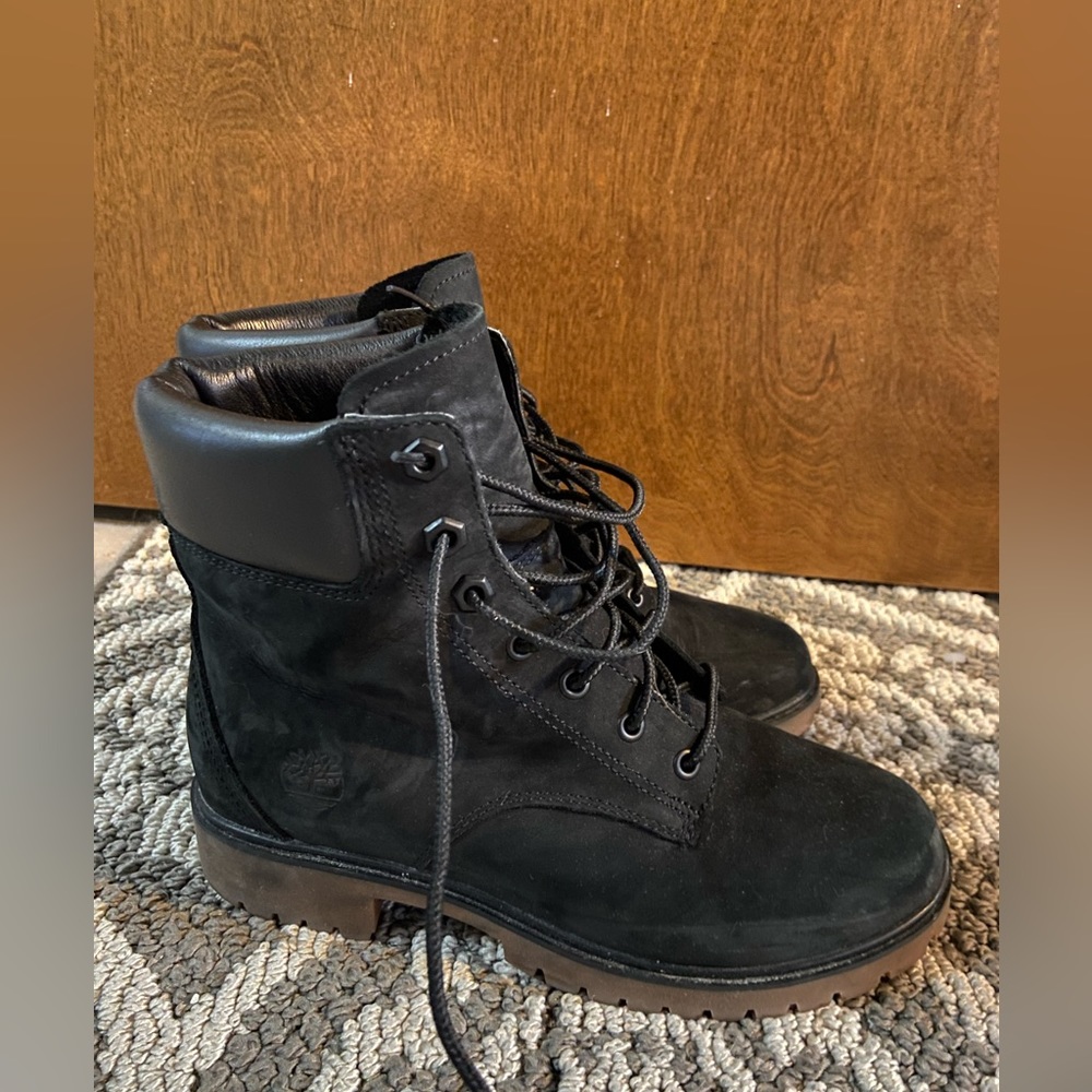 Black Timberland boots, size 6.5
